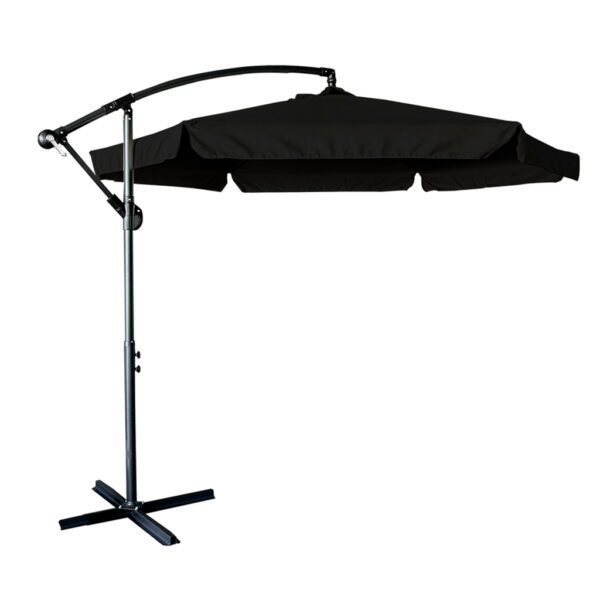 Parasol ogrodowy duży składany z wysięgnikiem 290cm czarny - obrazek 4