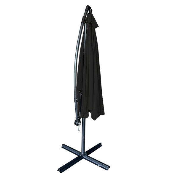 Parasol ogrodowy duży składany z wysięgnikiem 290cm czarny - obrazek 5